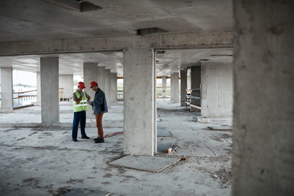 Construction Workers at Parking Lot